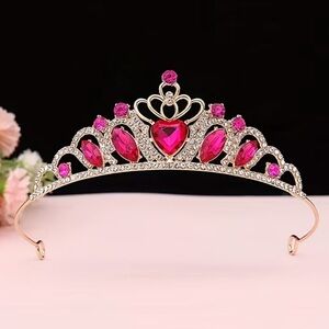 Hot Pink Heart Gemstone Tiara